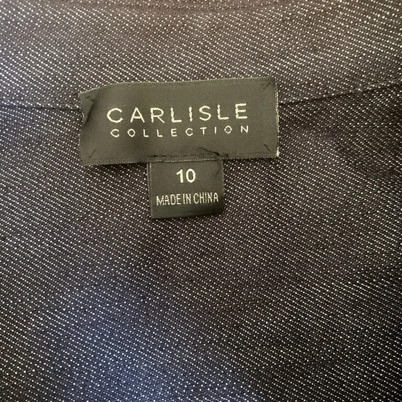 Carlisle Collection NWT Denim Blue Bell Dress Short Sleeve Fit Flare Dress - Picture 7 of 13